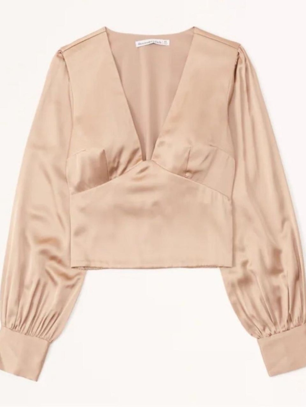 Abercrombie Long Sleeve, Deep V Satin Long Sleeve Top